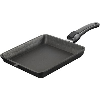 SKK Eck-Bratpfanne 24 cm Guss Antihaft beschichtet Viereckpfanne Griff abnehmbar