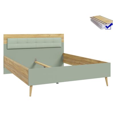 Doppelbett Wenke 6 Salbei 180x200 cm Matratze Lattenrost Bett