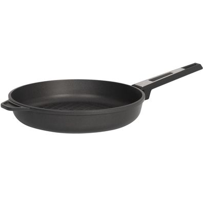 SKK Grill-Pfanne Ø 28 cm Bratpfanne gerippt Aluguss Pfanne Antihaft beschichtet