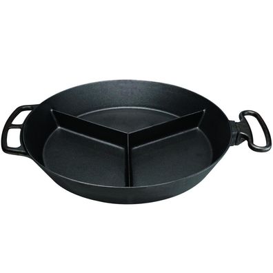 SKK Riesenpfanne 80 cm Partypfanne 3fach Steg XL Pfanne Antihaft Aluminiumguss