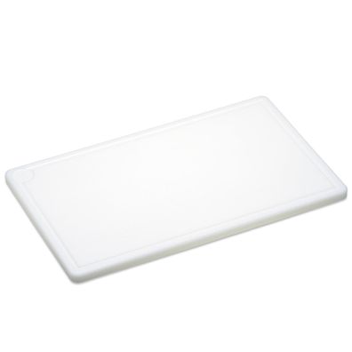 Giesser großes hygienisches Schneidebrett 53x32.5 cm Kunststoff mit Saftrille weiss