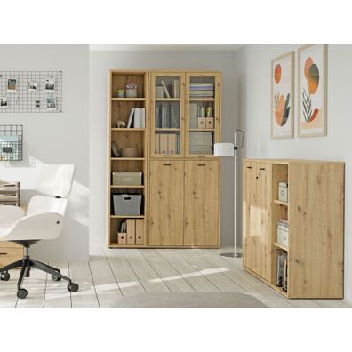 Arbeitszimmer Gobbo 22 Artisan Oak 4-teilig Bürotisch Aktenschränke