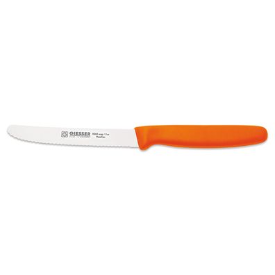 Giesser Allzweckmesser 11 cm orange gestanzte Wellenschliff-Klinge 8365wsp 11 or