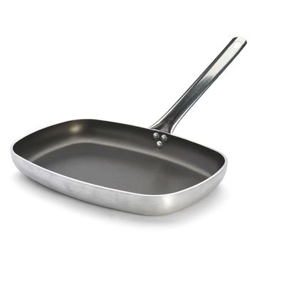 SKK eckige Profi Fischpfanne 38x26 cm Edelstahl Bratpfanne Aluminium beschichtet