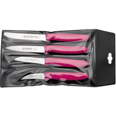 Giesser Gemüsemesser-Set 4-teilig Küchenmesser für Obst & Gemüse pink 9887 pi