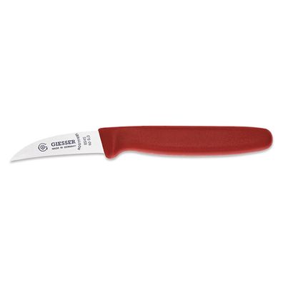 Giesser kleines Tourniermesser 6 cm mit gebogener gestanzten Klinge rot