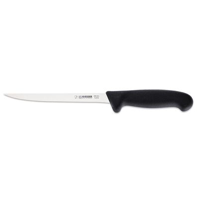 Giesser Filetiermesser 18 cm Fischmesser mit schmaler leicht flexibler Klinge schwarz