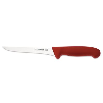 Giesser Ausbeinmesser 16 cm mit starrer Klinge & geradem Klingenrücken rot