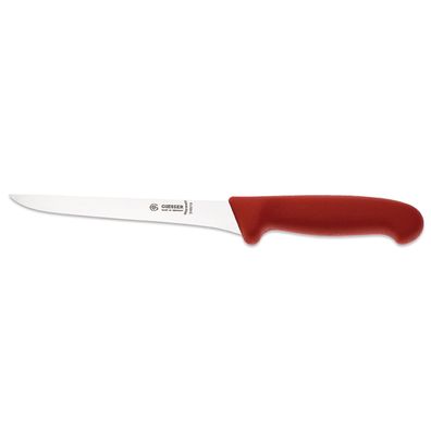 Giesser langes Ausbeinmesser 18 cm starre Klinge & gerader Klingenrücken rot