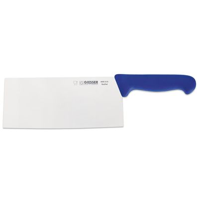 Giesser großes Hackmesser 21 cm mit breiter asiatischer Edelstahl-Klinge blau