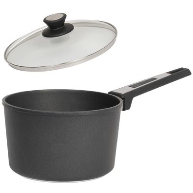 SKK Aluguss Soßentopf Ø16 cm Stieltopf Antihaft beschichtet Milchtopf mit Deckel