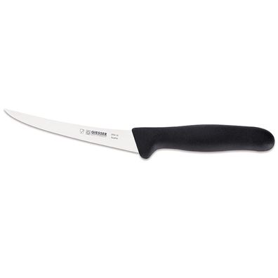 Giesser Schlachtmesser 15 cm schmale halb-flexible Messerklinge gebogen schwarz