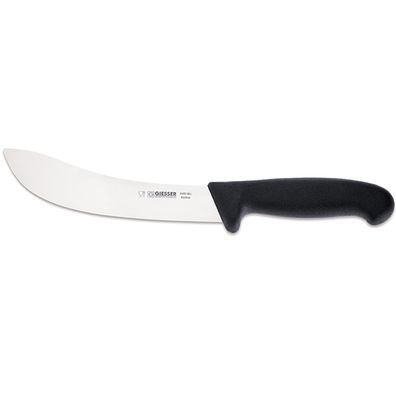Giesser Schlachtmesser 18 cm mit breiter stark gebogenen Messerklinge schwarz