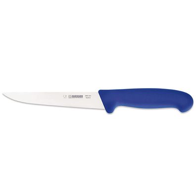 Giesser Stechmesser 16 cm mit geradem Klingenrücken & starker Messerklinge blau