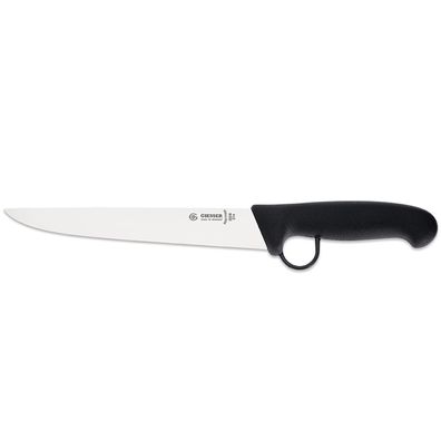 Giesser Stechmesser 21 cm mit breiter steifen Klinge & schwarzen Griff mit Fingerring