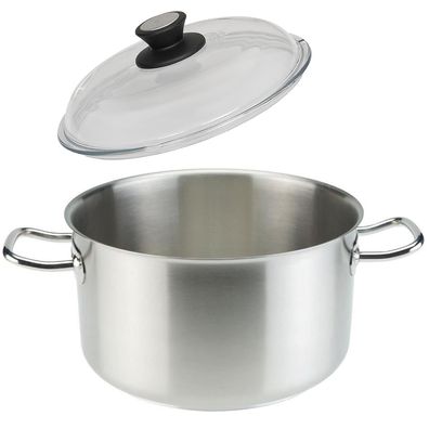 SKK Profi Edelstahltopf Ø 16 cm Induktion Kochtopf klein Suppentopf & Glasdeckel