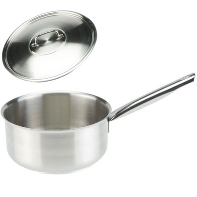 SKK Profi Stieltopf 20 cm Induktion & Edelstahl Deckel Soßentopf Stielkasserolle