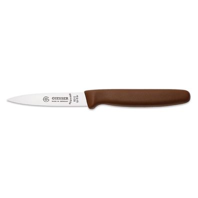 Giesser Gemüsemesser 8 cm mit spitz zulaufender gestanzten Klinge braun