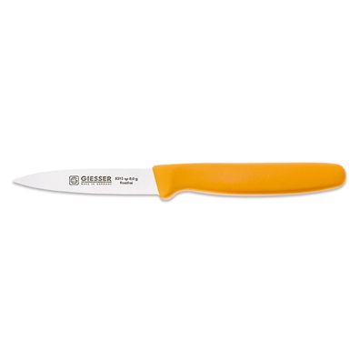 Giesser Gemüsemesser 8 cm mit spitz zulaufender gestanzten Klinge gelb