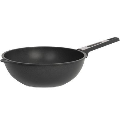 SKK Guss Wokpfanne 28 cm Induktion Antihaft Asia Stielwok Aluguss glatter Boden