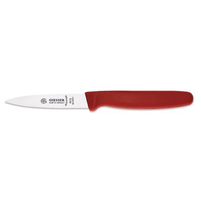 Giesser Gemüsemesser 8 cm mit spitz zulaufender gestanzten Klinge rot