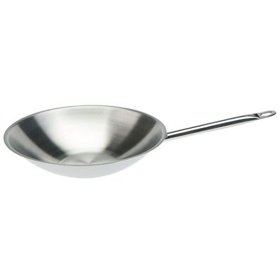 SKK Profi Wok-Pfanne 36 cm Induktion 18/10 Edelstahl Bratpfanne flacher Boden