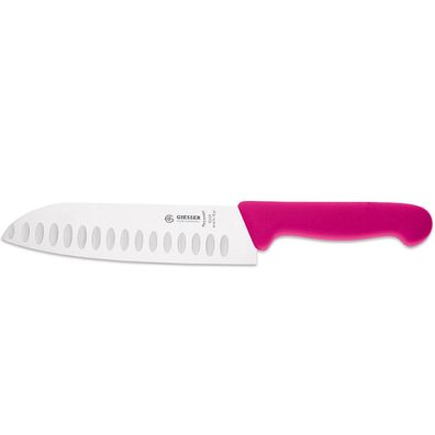 Giesser Santoku-Messer 18 cm pink gestanzte Kullenschliff-Klinge 8269 wwlk 18 pi