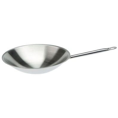 SKK Profi Wok-Pfanne Ø 36 cm Induktion 18/10 Edelstahl Bratpfanne runder Boden