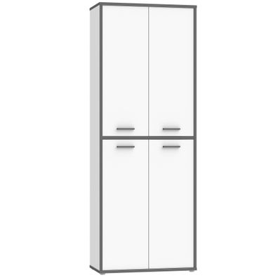 Aktenschrank Keijo 1 Weiß Wolfram Grey 85x227x42 cm Büroschrank Büro