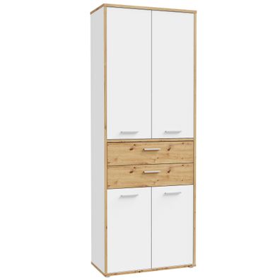 Aktenschrank Keijo 2 Weiß Artisan Oak 85x227x42 cm Büroschrank Büro