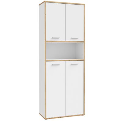 Aktenschrank Keijo 3 Weiß Artisan Oak 85x227x42 cm Büroschrank Büro