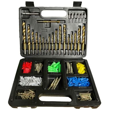 Titan Bohrer Set 300-tlg. mit Titanfräse, Dübeln, Bits und Schrauben HSS