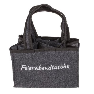 Flaschentasche aus Filz mit 6 Fächern Feierabendtasche 24 x 15 cm