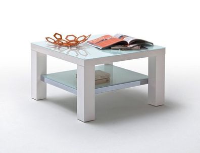 Couchtisch Jamie 75x75x45 cm weiß Hochglanz Sofatisch Wohnzimmertisch