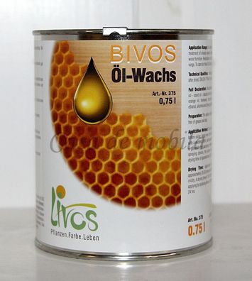 LIVOS Öl-Wachs BIVOS 750ml Möbelöl Möbelwachs farblos