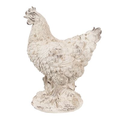 Clayre & Eef Figur Huhn 26 cm Beige Polyresin (Gr. 21x12x26 cm)