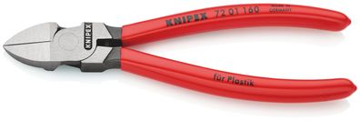 KNIPEX 72 01 160 Seitenschneider für Kunststoff 160 mm poliert mit rutschhemmendem