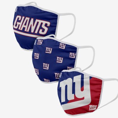 NFL New York Giants 3er Set Gesichtsabdeckung Mundschutz Face Cover Mask