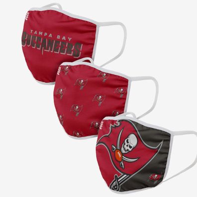 NFL Tampa Bay Buccaneers 3er Set Gesichtsabdeckung Mundschutz Face Cover Mask