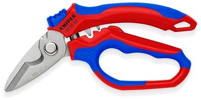 KNIPEX 95 05 20 SB Gewinkelte Elektrikerschere 160 mm mit Mehrkomponenten-Hüllen