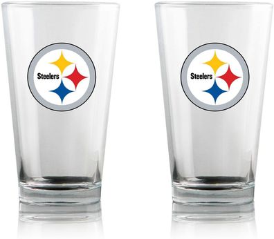 NFL Pittsburgh Steelers Glacier Bier Glas Pilsner 2er Set Bierglas Pint 475ml 16oz