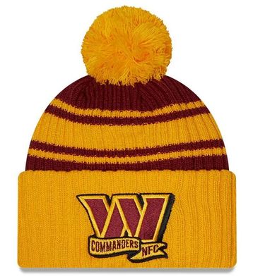 NFL Washington Commanders Sideline 2022 Bobble Wollmütze cuffed knit 196314139922