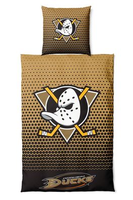 NHL Bettwäsche Set Anaheim Mighty Ducks Eishockey Bedding Set Bettbezug 200x135cm