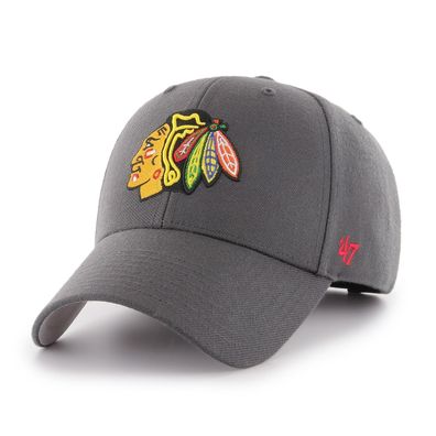 NHL Chicago Blackhawks Cap Basecap Baseballcap MVP Charcoal 191119651853 Kappe