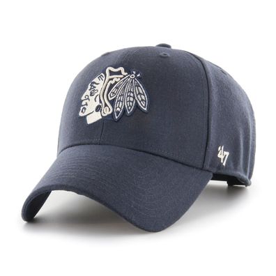 NHL Chicago Blackhawks Cap Basecap Baseballcap MVP Navy 196895641456 Kappe
