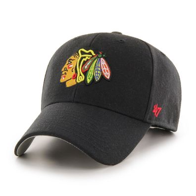 NHL Chicago Blackhawks Cap Basecap Baseballcap MVP Schwarz 887738335310 Kappe