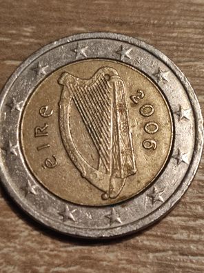 2 Euro Münze aus dem Jahr 2006 Keltische Harfe Irland mit Fehlprägung