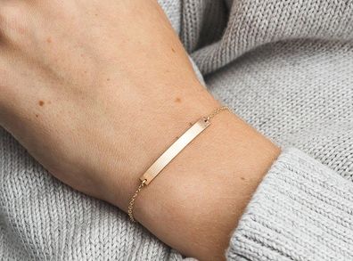 Personalisiertes Armband mit Gravur Edelstahl 14K Gold vergoldet Namensarmband Gifts