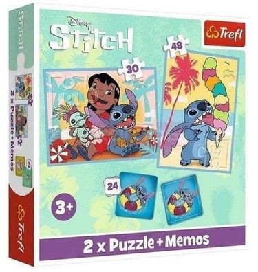 Trefl Puzzle 2w1 + Memo Spiel Lilo & Stitch