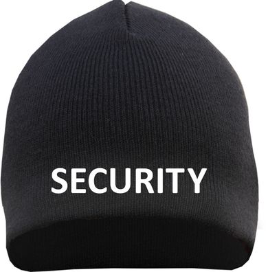 Security Beanie Mütze - Bestickt - Strickmütze Wintermütze - Größe: